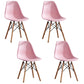 Wood Contemporary Modern Kitchen Dining Side Chair Solid Back Chair Pink Set of 4 Clearhalo ' kitchen&dining_furn' 'Dining Chairs' 'Dining Tables & Seating' 'dining_chair' 'Furniture' 'furniture_dining_chair' 'Kitchen & Dining Furniture' 'kitchen' 4288552