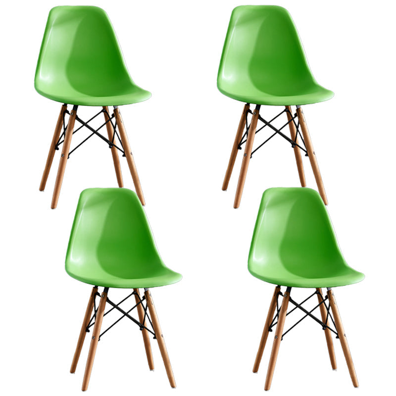Wood Contemporary Modern Kitchen Dining Side Chair Solid Back Chair Green Set of 4 Clearhalo ' kitchen&dining_furn' 'Dining Chairs' 'Dining Tables & Seating' 'dining_chair' 'Furniture' 'furniture_dining_chair' 'Kitchen & Dining Furniture' 'kitchen' 4288555