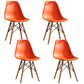 Wood Contemporary Modern Kitchen Dining Side Chair Solid Back Chair Orange Set of 4 Clearhalo ' kitchen&dining_furn' 'Dining Chairs' 'Dining Tables & Seating' 'dining_chair' 'Furniture' 'furniture_dining_chair' 'Kitchen & Dining Furniture' 'kitchen' 4288561