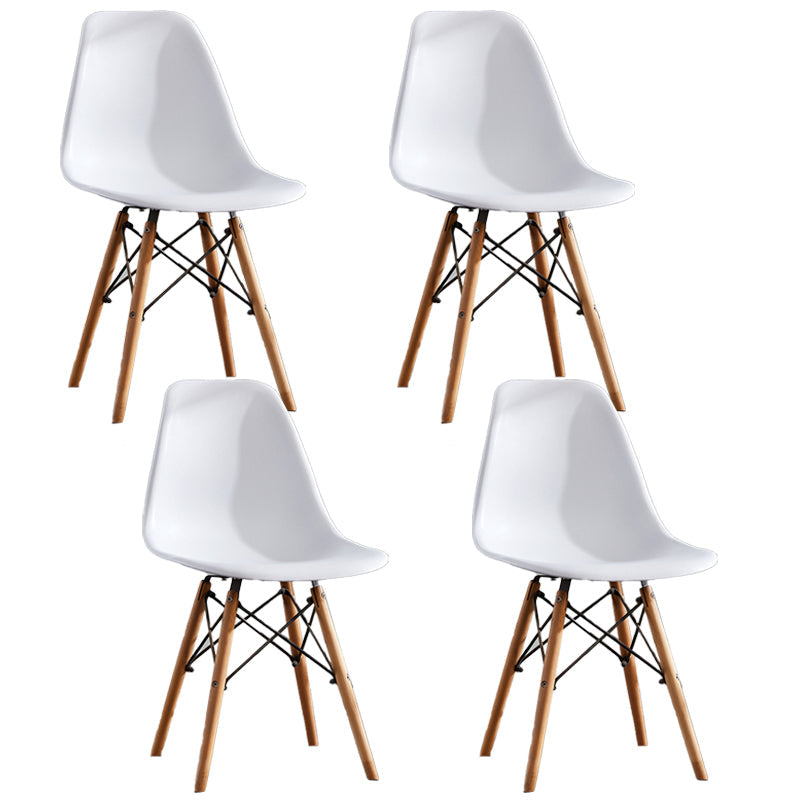 Wood Contemporary Modern Kitchen Dining Side Chair Solid Back Chair White Set of 4 Clearhalo ' kitchen&dining_furn' 'Dining Chairs' 'Dining Tables & Seating' 'dining_chair' 'Furniture' 'furniture_dining_chair' 'Kitchen & Dining Furniture' 'kitchen' 4288563