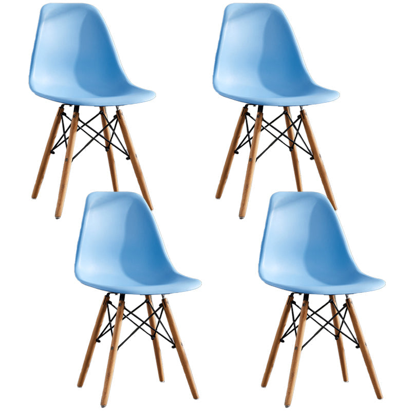 Wood Contemporary Modern Kitchen Dining Side Chair Solid Back Chair Blue Set of 4 Clearhalo ' kitchen&dining_furn' 'Dining Chairs' 'Dining Tables & Seating' 'dining_chair' 'Furniture' 'furniture_dining_chair' 'Kitchen & Dining Furniture' 'kitchen' 4288567