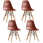 Wood Contemporary Modern Kitchen Dining Side Chair Solid Back Chair Coffee Set of 4 Clearhalo ' kitchen&dining_furn' 'Dining Chairs' 'Dining Tables & Seating' 'dining_chair' 'Furniture' 'furniture_dining_chair' 'Kitchen & Dining Furniture' 'kitchen' 4288568