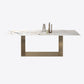 Metal Traditional Luxury Rectangle Table Sintered Stone Top Indoor Table for Kitchen and Dining Room White-Gold Without Chairs Clearhalo ' dining_table' 'Dining Tables & Seating' 'Dining Tables' 'furn' 'furn_dining_table' 'Furniture' 'furniture_dining_table' 'Kitchen & Dining Furniture' 'kitchen&dining_furn' 'kitchen' 'kitchen_dining_table' 4288571