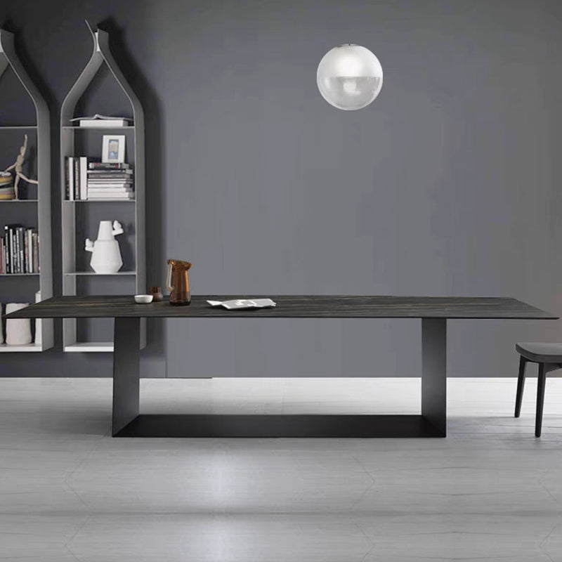 Metal Traditional Luxury Rectangle Table Sintered Stone Top Indoor Table for Kitchen and Dining Room Clearhalo ' dining_table' 'Dining Tables & Seating' 'Dining Tables' 'furn' 'furn_dining_table' 'Furniture' 'furniture_dining_table' 'Kitchen & Dining Furniture' 'kitchen&dining_furn' 'kitchen' 'kitchen_dining_table' 4288574