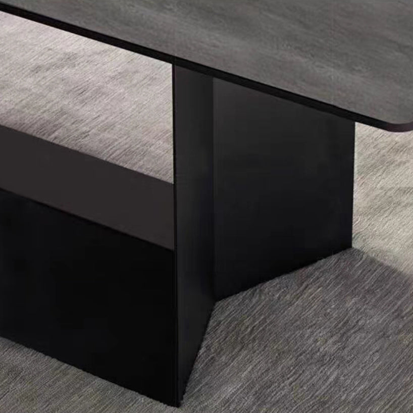 Metal Traditional Luxury Rectangle Table Sintered Stone Top Indoor Table for Kitchen and Dining Room Clearhalo ' dining_table' 'Dining Tables & Seating' 'Dining Tables' 'furn' 'furn_dining_table' 'Furniture' 'furniture_dining_table' 'Kitchen & Dining Furniture' 'kitchen&dining_furn' 'kitchen' 'kitchen_dining_table' 4288576