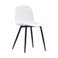 Contemporary Home Side Chair Solid Back Metal Legs Plastic Dining Room Chair (Set of 4) Clearhalo ' kitchen&dining_furn' 'Dining Chairs' 'Dining Tables & Seating' 'dining_chair' 'Furniture' 'furniture_dining_chair' 'Kitchen & Dining Furniture' 'kitchen' 4288589