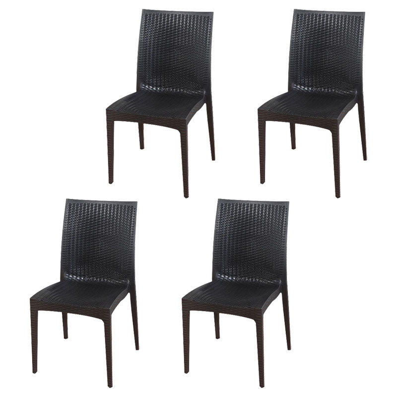 Contemporary Style Plastic Dining Chairs Dining Armless Side Chair for Kitchen (Set of 4) Black Clearhalo ' kitchen&dining_furn' 'Dining Chairs' 'Dining Tables & Seating' 'dining_chair' 'furn' 'furn_dining_chair' 'Furniture' 'furniture_dining_chair' 'Kitchen & Dining Furniture' 'kitchen' 4288597