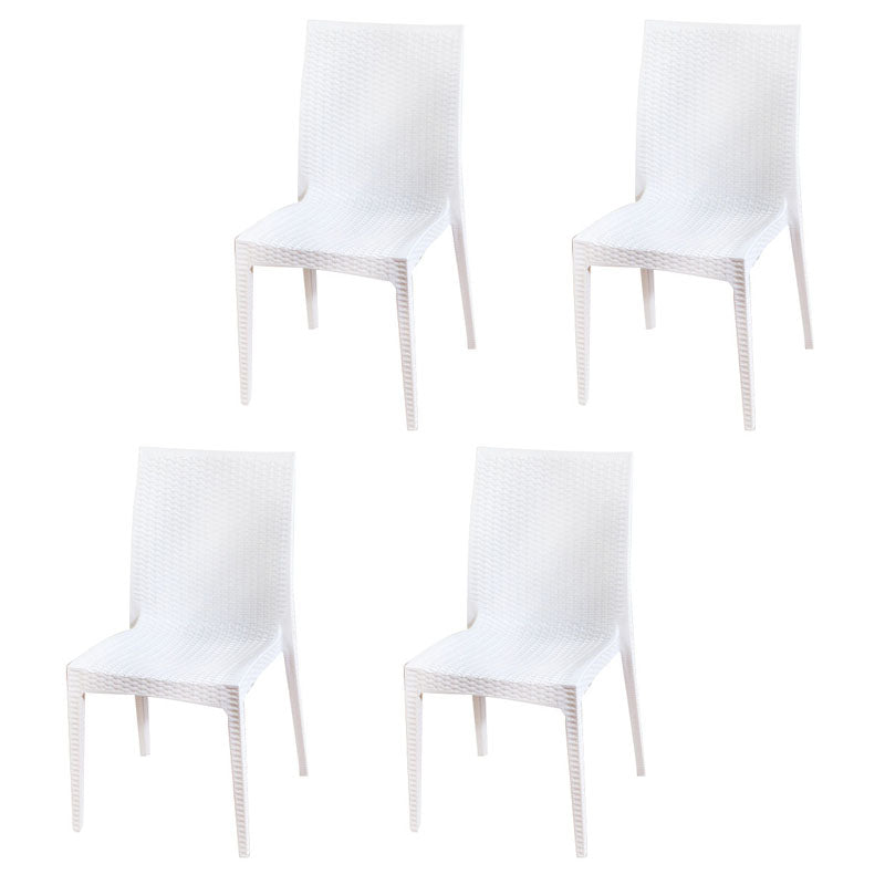 Contemporary Style Plastic Dining Chairs Dining Armless Side Chair for Kitchen (Set of 4) White Clearhalo ' kitchen&dining_furn' 'Dining Chairs' 'Dining Tables & Seating' 'dining_chair' 'furn' 'furn_dining_chair' 'Furniture' 'furniture_dining_chair' 'Kitchen & Dining Furniture' 'kitchen' 4288598