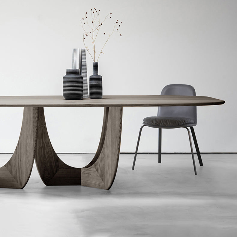 Modern Pine Wood Table for Restaurant Rectangle Kitchen Table with Double Pedestal Clearhalo ' dining_table' 'Dining Tables & Seating' 'Dining Tables' 'furn' 'furn_dining_table' 'Furniture' 'furniture_dining_table' 'Kitchen & Dining Furniture' 'kitchen&dining_furn' 'kitchen' 'kitchen_dining_table' 4289252