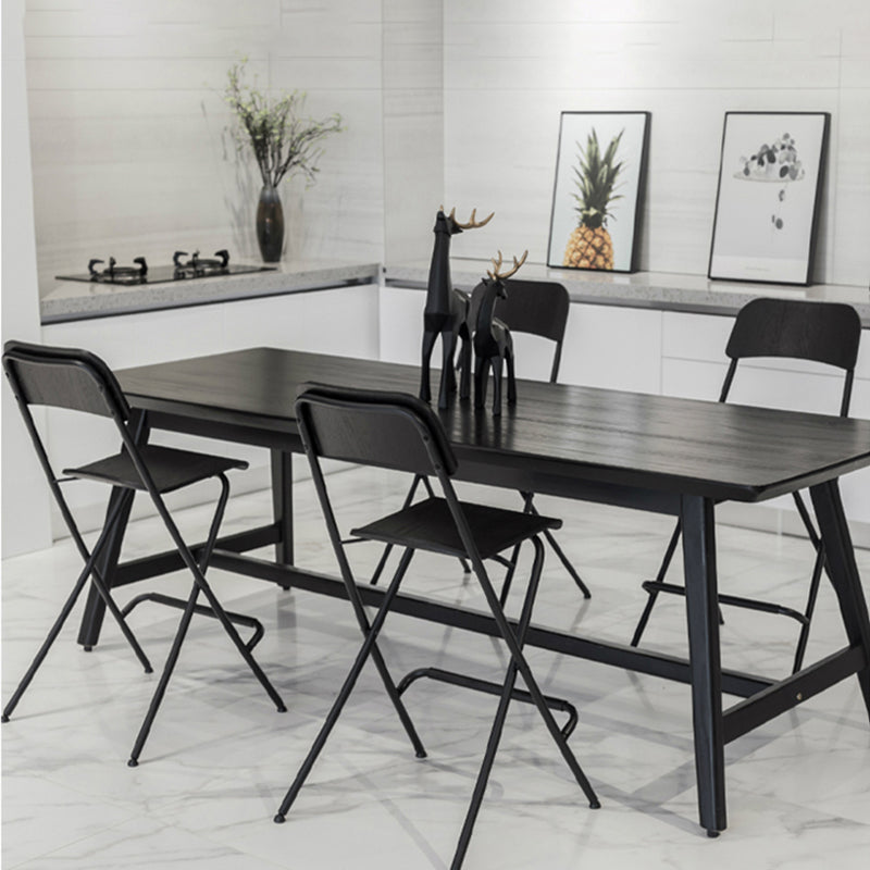 Nordic Wood Folding Barstool Simple Indoor Tall Stool with Square Seat, 1 Piece Clearhalo 'Bar Furniture' 'Bar Stools' 'bar_stools' 'furn' 'furn_bar_stools' 'furniture_bar_stools' 'Kitchen & Dining Furniture' 'kitchen&dining_furn' 'kitchen' 'kitchen_furn' Furniture' 4289831