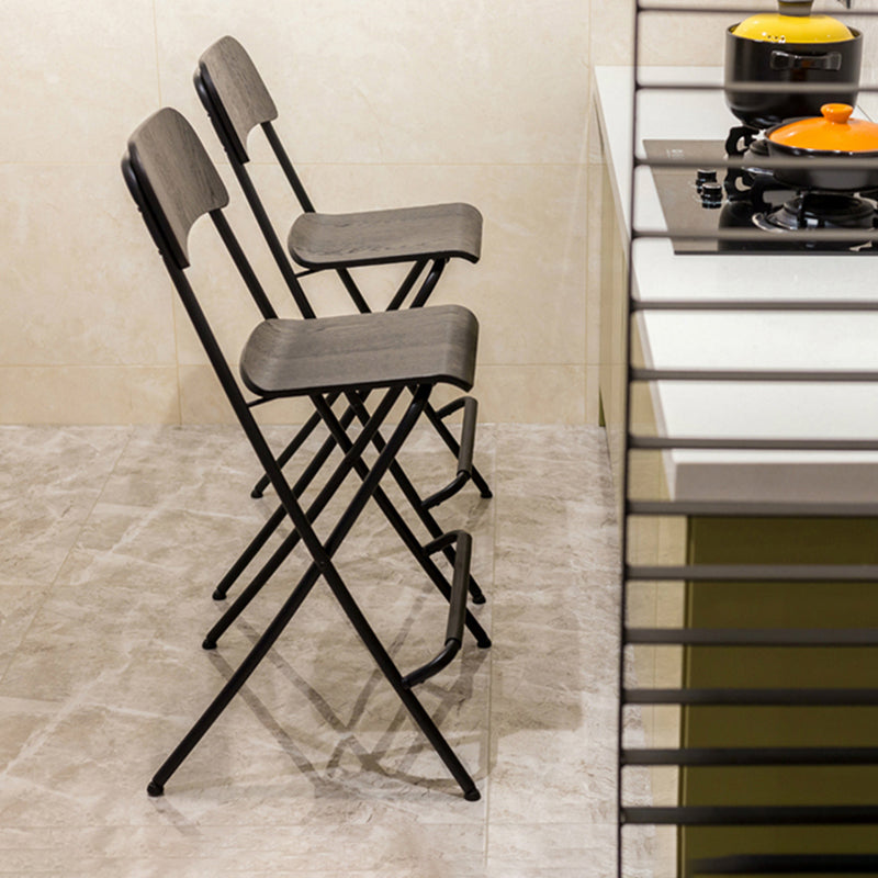 Nordic Wood Folding Barstool Simple Indoor Tall Stool with Square Seat, 1 Piece Clearhalo 'Bar Furniture' 'Bar Stools' 'bar_stools' 'furn' 'furn_bar_stools' 'furniture_bar_stools' 'Kitchen & Dining Furniture' 'kitchen&dining_furn' 'kitchen' 'kitchen_furn' Furniture' 4289832