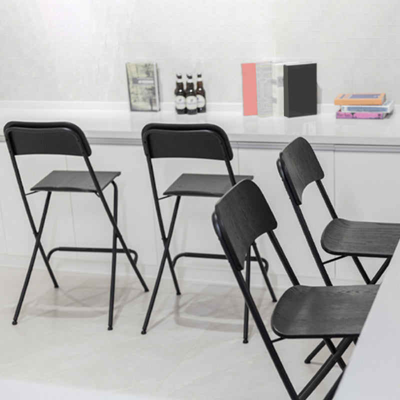 Nordic Wood Folding Barstool Simple Indoor Tall Stool with Square Seat, 1 Piece Clearhalo 'Bar Furniture' 'Bar Stools' 'bar_stools' 'furn' 'furn_bar_stools' 'furniture_bar_stools' 'Kitchen & Dining Furniture' 'kitchen&dining_furn' 'kitchen' 'kitchen_furn' Furniture' 4289839