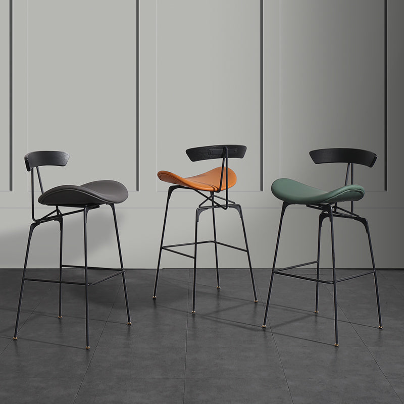 Nordic Iron Simple Barstool Indoor Tall Stool with Imitation Leather Seat(set of 2) Clearhalo 'Bar Furniture' 'Bar Stools' 'bar_stools' 'furn' 'furn_bar_stools' 'furniture_bar_stools' 'Kitchen & Dining Furniture' 'kitchen&dining_furn' 'kitchen' 'kitchen_furn' Furniture' 4289843