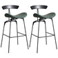 Nordic Iron Simple Barstool Indoor Tall Stool with Imitation Leather Seat(set of 2) Green 2 Piece Set Clearhalo 'Bar Furniture' 'Bar Stools' 'bar_stools' 'furn' 'furn_bar_stools' 'furniture_bar_stools' 'Kitchen & Dining Furniture' 'kitchen&dining_furn' 'kitchen' 'kitchen_furn' Furniture' 4289844
