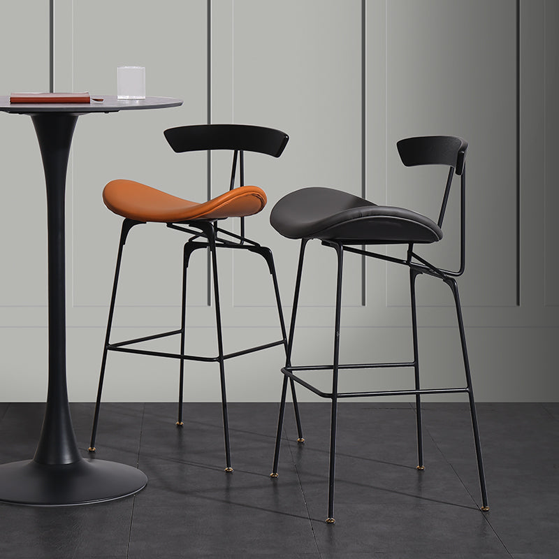 Nordic Iron Simple Barstool Indoor Tall Stool with Imitation Leather Seat(set of 2) Clearhalo 'Bar Furniture' 'Bar Stools' 'bar_stools' 'furn' 'furn_bar_stools' 'furniture_bar_stools' 'Kitchen & Dining Furniture' 'kitchen&dining_furn' 'kitchen' 'kitchen_furn' Furniture' 4289846
