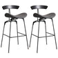 Nordic Iron Simple Barstool Indoor Tall Stool with Imitation Leather Seat(set of 2) Grey 2 Piece Set Clearhalo 'Bar Furniture' 'Bar Stools' 'bar_stools' 'furn' 'furn_bar_stools' 'furniture_bar_stools' 'Kitchen & Dining Furniture' 'kitchen&dining_furn' 'kitchen' 'kitchen_furn' Furniture' 4289847