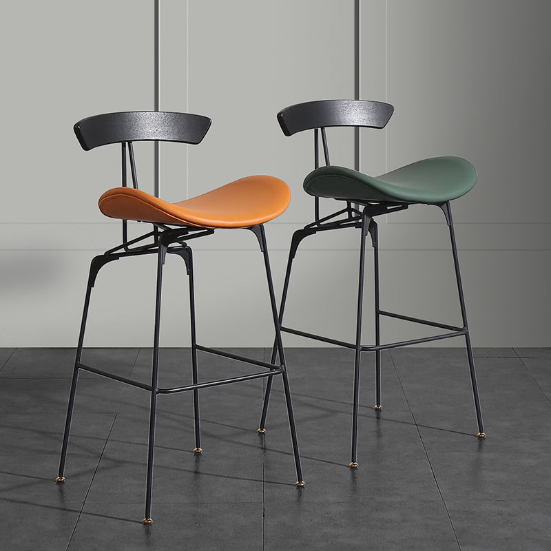 Nordic Iron Simple Barstool Indoor Tall Stool with Imitation Leather Seat(set of 2) Clearhalo 'Bar Furniture' 'Bar Stools' 'bar_stools' 'furn' 'furn_bar_stools' 'furniture_bar_stools' 'Kitchen & Dining Furniture' 'kitchen&dining_furn' 'kitchen' 'kitchen_furn' Furniture' 4289848