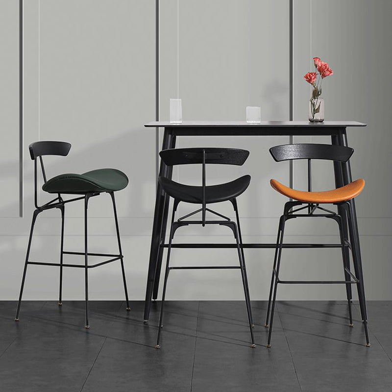 Nordic Iron Simple Barstool Indoor Tall Stool with Imitation Leather Seat(set of 2) Clearhalo 'Bar Furniture' 'Bar Stools' 'bar_stools' 'furn' 'furn_bar_stools' 'furniture_bar_stools' 'Kitchen & Dining Furniture' 'kitchen&dining_furn' 'kitchen' 'kitchen_furn' Furniture' 4289855