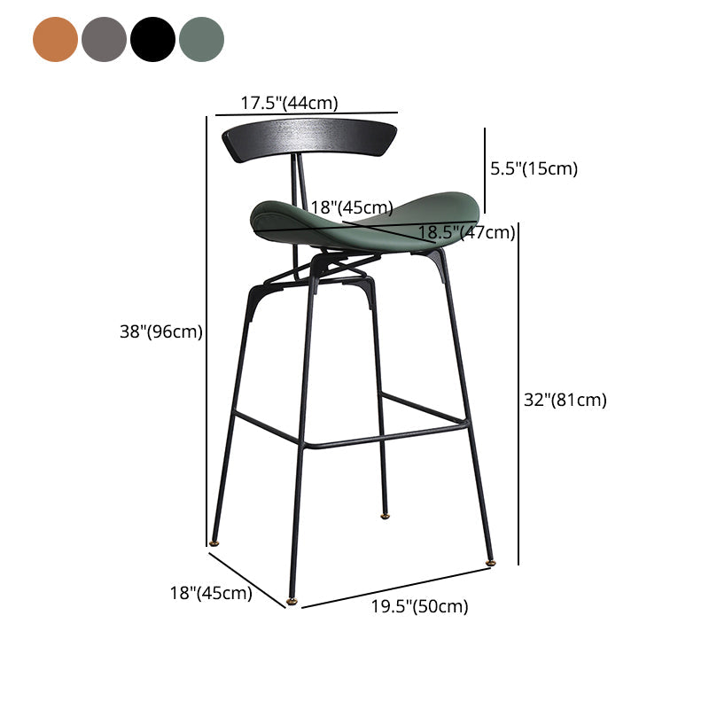 Nordic Iron Simple Barstool Indoor Tall Stool with Imitation Leather Seat(set of 2) Clearhalo 'Bar Furniture' 'Bar Stools' 'bar_stools' 'furn' 'furn_bar_stools' 'furniture_bar_stools' 'Kitchen & Dining Furniture' 'kitchen&dining_furn' 'kitchen' 'kitchen_furn' Furniture' 4289857