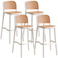 Nordic Plastic Simple Barstool Indoor Tall Stool with Imitation Rattan Seat White 4 Piece Set Counter Stool(26"H) Clearhalo 'Bar Furniture' 'Bar Stools' 'bar_stools' 'furn' 'furn_bar_stools' 'furniture_bar_stools' 'Kitchen & Dining Furniture' 'kitchen&dining_furn' 'kitchen' 'kitchen_furn' Furniture' 4289859