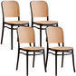 Nordic Plastic Simple Barstool Indoor Tall Stool with Imitation Rattan Seat Black 4 Piece Set Short Stool(18"H) Clearhalo 'Bar Furniture' 'Bar Stools' 'bar_stools' 'furn' 'furn_bar_stools' 'furniture_bar_stools' 'Kitchen & Dining Furniture' 'kitchen&dining_furn' 'kitchen' 'kitchen_furn' Furniture' 4289864