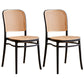 Nordic Plastic Simple Barstool Indoor Tall Stool with Imitation Rattan Seat Black 2 Piece Set Short Stool(18"H) Clearhalo 'Bar Furniture' 'Bar Stools' 'bar_stools' 'furn' 'furn_bar_stools' 'furniture_bar_stools' 'Kitchen & Dining Furniture' 'kitchen&dining_furn' 'kitchen' 'kitchen_furn' Furniture' 4289868