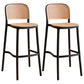 Nordic Plastic Simple Barstool Indoor Tall Stool with Imitation Rattan Seat Black 2 Piece Set Bar Stool(30"H) Clearhalo 'Bar Furniture' 'Bar Stools' 'bar_stools' 'furn' 'furn_bar_stools' 'furniture_bar_stools' 'Kitchen & Dining Furniture' 'kitchen&dining_furn' 'kitchen' 'kitchen_furn' Furniture' 4289875