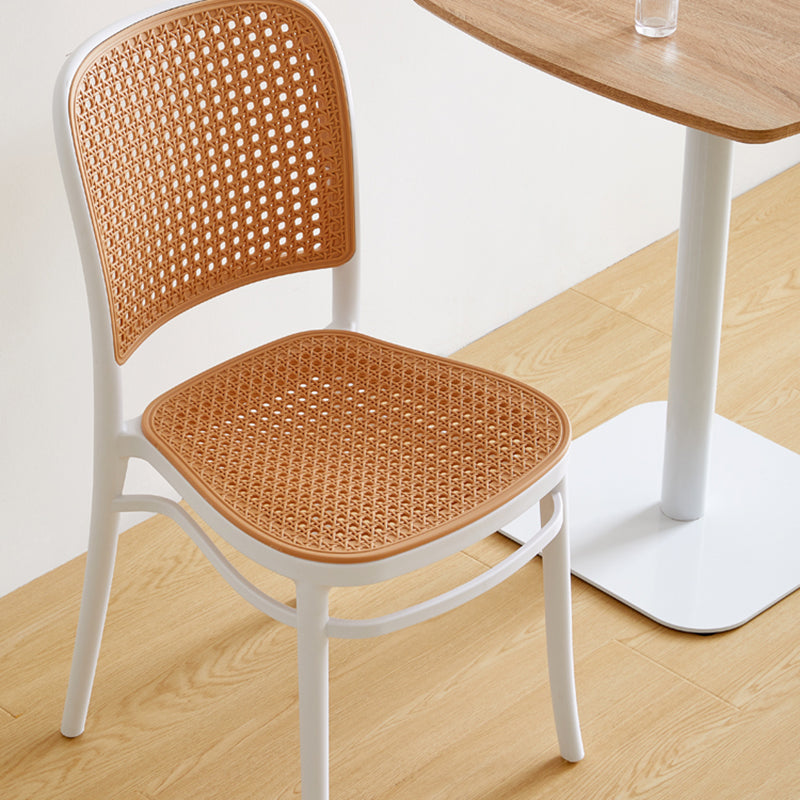 Nordic Plastic Simple Barstool Indoor Tall Stool with Imitation Rattan Seat Clearhalo 'Bar Furniture' 'Bar Stools' 'bar_stools' 'furn' 'furn_bar_stools' 'furniture_bar_stools' 'Kitchen & Dining Furniture' 'kitchen&dining_furn' 'kitchen' 'kitchen_furn' Furniture' 4289876