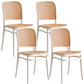 Nordic Plastic Simple Barstool Indoor Tall Stool with Imitation Rattan Seat White 4 Piece Set Short Stool(18"H) Clearhalo 'Bar Furniture' 'Bar Stools' 'bar_stools' 'furn' 'furn_bar_stools' 'furniture_bar_stools' 'Kitchen & Dining Furniture' 'kitchen&dining_furn' 'kitchen' 'kitchen_furn' Furniture' 4289877