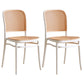 Nordic Plastic Simple Barstool Indoor Tall Stool with Imitation Rattan Seat White 2 Piece Set Short Stool(18"H) Clearhalo 'Bar Furniture' 'Bar Stools' 'bar_stools' 'furn' 'furn_bar_stools' 'furniture_bar_stools' 'Kitchen & Dining Furniture' 'kitchen&dining_furn' 'kitchen' 'kitchen_furn' Furniture' 4289880