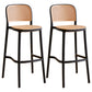 Nordic Plastic Simple Barstool Indoor Tall Stool with Imitation Rattan Seat Black 2 Piece Set Counter Stool(26"H) Clearhalo 'Bar Furniture' 'Bar Stools' 'bar_stools' 'furn' 'furn_bar_stools' 'furniture_bar_stools' 'Kitchen & Dining Furniture' 'kitchen&dining_furn' 'kitchen' 'kitchen_furn' Furniture' 4289883