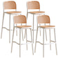 Nordic Plastic Simple Barstool Indoor Tall Stool with Imitation Rattan Seat White 4 Piece Set Bar Stool(30"H) Clearhalo 'Bar Furniture' 'Bar Stools' 'bar_stools' 'furn' 'furn_bar_stools' 'furniture_bar_stools' 'Kitchen & Dining Furniture' 'kitchen&dining_furn' 'kitchen' 'kitchen_furn' Furniture' 4289884