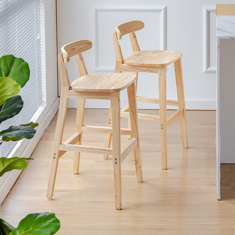 Industrial Wood Low Back Barstool Simple Indoor Tall Stool with Square Seat Clearhalo 'Bar Furniture' 'Bar Stools' 'bar_stools' 'furn' 'furn_bar_stools' 'furniture_bar_stools' 'Kitchen & Dining Furniture' 'kitchen&dining_furn' 'kitchen' 'kitchen_furn' Furniture' 4289890