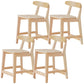 Industrial Wood Low Back Barstool Simple Indoor Tall Stool with Square Seat 4 Piece Set Short Stool(18"H) Clearhalo 'Bar Furniture' 'Bar Stools' 'bar_stools' 'furn' 'furn_bar_stools' 'furniture_bar_stools' 'Kitchen & Dining Furniture' 'kitchen&dining_furn' 'kitchen' 'kitchen_furn' Furniture' 4289891