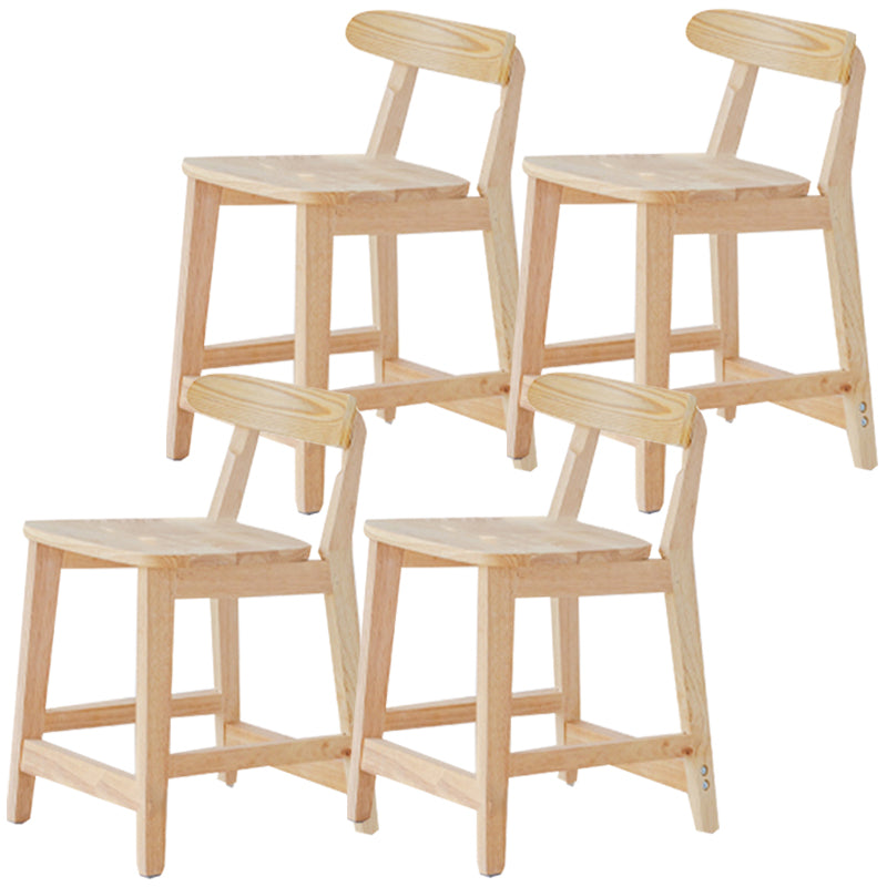 Industrial Wood Low Back Barstool Simple Indoor Tall Stool with Square Seat 4 Piece Set Short Stool(18"H) Clearhalo 'Bar Furniture' 'Bar Stools' 'bar_stools' 'furn' 'furn_bar_stools' 'furniture_bar_stools' 'Kitchen & Dining Furniture' 'kitchen&dining_furn' 'kitchen' 'kitchen_furn' Furniture' 4289891