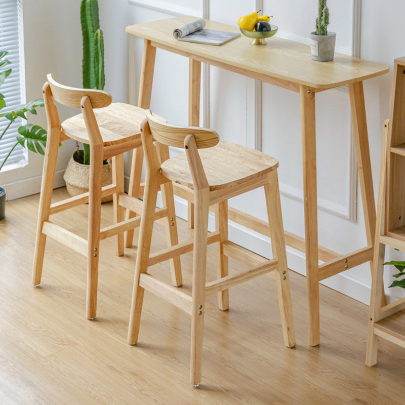 Industrial Wood Low Back Barstool Simple Indoor Tall Stool with Square Seat Clearhalo 'Bar Furniture' 'Bar Stools' 'bar_stools' 'furn' 'furn_bar_stools' 'furniture_bar_stools' 'Kitchen & Dining Furniture' 'kitchen&dining_furn' 'kitchen' 'kitchen_furn' Furniture' 4289892