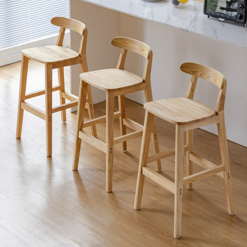 Industrial Wood Low Back Barstool Simple Indoor Tall Stool with Square Seat Clearhalo 'Bar Furniture' 'Bar Stools' 'bar_stools' 'furn' 'furn_bar_stools' 'furniture_bar_stools' 'Kitchen & Dining Furniture' 'kitchen&dining_furn' 'kitchen' 'kitchen_furn' Furniture' 4289894