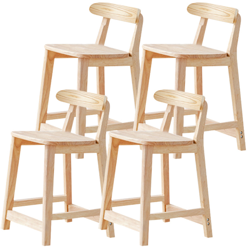 Industrial Wood Low Back Barstool Simple Indoor Tall Stool with Square Seat 4 Piece Set Short Stool(20"H) Clearhalo 'Bar Furniture' 'Bar Stools' 'bar_stools' 'furn' 'furn_bar_stools' 'furniture_bar_stools' 'Kitchen & Dining Furniture' 'kitchen&dining_furn' 'kitchen' 'kitchen_furn' Furniture' 4289896