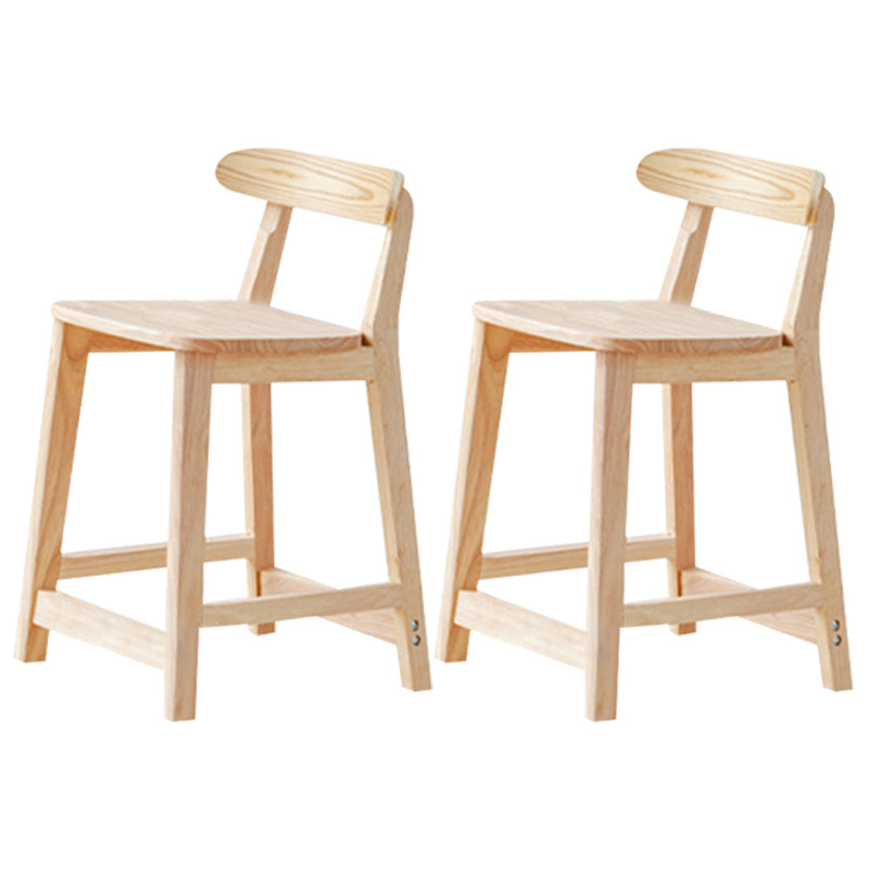 Industrial Wood Low Back Barstool Simple Indoor Tall Stool with Square Seat 2 Piece Set Short Stool(20"H) Clearhalo 'Bar Furniture' 'Bar Stools' 'bar_stools' 'furn' 'furn_bar_stools' 'furniture_bar_stools' 'Kitchen & Dining Furniture' 'kitchen&dining_furn' 'kitchen' 'kitchen_furn' Furniture' 4289900