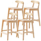 Industrial Wood Low Back Barstool Simple Indoor Tall Stool with Square Seat 4 Piece Set Counter Stool (24"H) Clearhalo 'Bar Furniture' 'Bar Stools' 'bar_stools' 'furn' 'furn_bar_stools' 'furniture_bar_stools' 'Kitchen & Dining Furniture' 'kitchen&dining_furn' 'kitchen' 'kitchen_furn' Furniture' 4289903