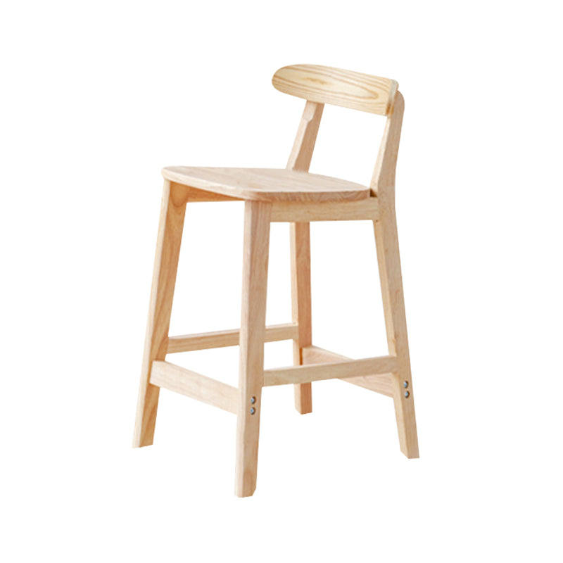 Industrial Wood Low Back Barstool Simple Indoor Tall Stool with Square Seat 1 Piece Counter Stool (24"H) Clearhalo 'Bar Furniture' 'Bar Stools' 'bar_stools' 'furn' 'furn_bar_stools' 'furniture_bar_stools' 'Kitchen & Dining Furniture' 'kitchen&dining_furn' 'kitchen' 'kitchen_furn' Furniture' 4289904