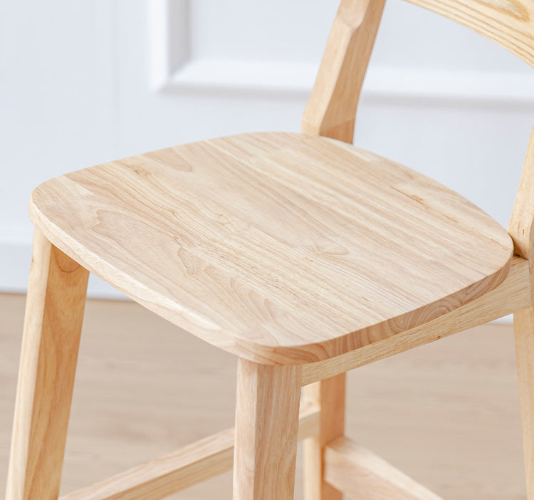 Industrial Wood Low Back Barstool Simple Indoor Tall Stool with Square Seat Clearhalo 'Bar Furniture' 'Bar Stools' 'bar_stools' 'furn' 'furn_bar_stools' 'furniture_bar_stools' 'Kitchen & Dining Furniture' 'kitchen&dining_furn' 'kitchen' 'kitchen_furn' Furniture' 4289905