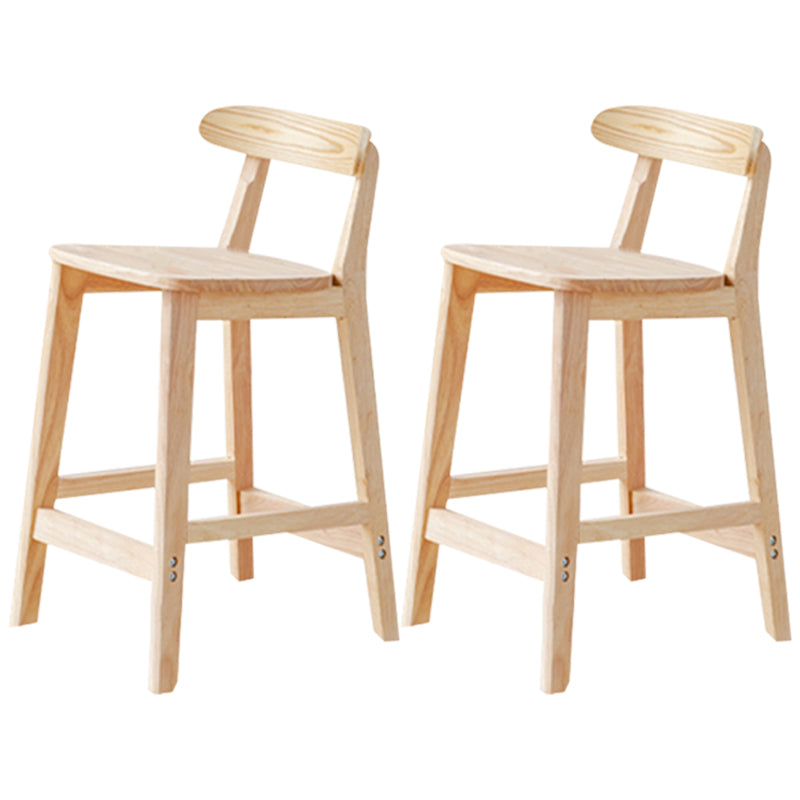 Industrial Wood Low Back Barstool Simple Indoor Tall Stool with Square Seat 2 Piece Set Counter Stool (24"H) Clearhalo 'Bar Furniture' 'Bar Stools' 'bar_stools' 'furn' 'furn_bar_stools' 'furniture_bar_stools' 'Kitchen & Dining Furniture' 'kitchen&dining_furn' 'kitchen' 'kitchen_furn' Furniture' 4289906