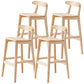 Industrial Wood Low Back Barstool Simple Indoor Tall Stool with Square Seat 4 Piece Set Bar Stool (28" H) Clearhalo 'Bar Furniture' 'Bar Stools' 'bar_stools' 'furn' 'furn_bar_stools' 'furniture_bar_stools' 'Kitchen & Dining Furniture' 'kitchen&dining_furn' 'kitchen' 'kitchen_furn' Furniture' 4289909