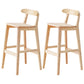 Industrial Wood Low Back Barstool Simple Indoor Tall Stool with Square Seat 2 Piece Set Bar Stool (28" H) Clearhalo 'Bar Furniture' 'Bar Stools' 'bar_stools' 'furn' 'furn_bar_stools' 'furniture_bar_stools' 'Kitchen & Dining Furniture' 'kitchen&dining_furn' 'kitchen' 'kitchen_furn' Furniture' 4289912