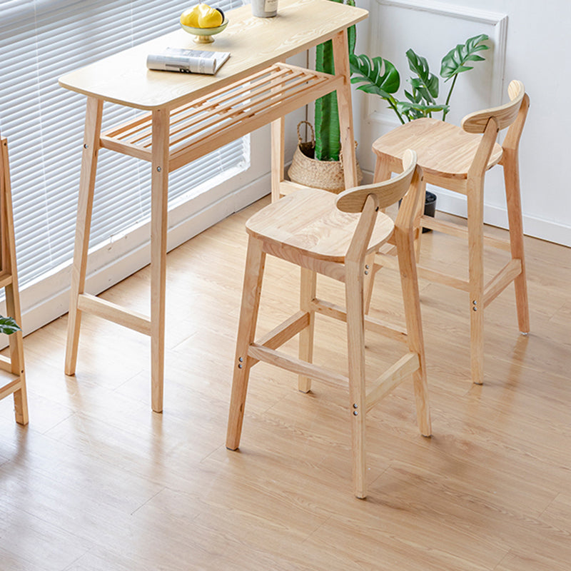 Industrial Wood Low Back Barstool Simple Indoor Tall Stool with Square Seat Clearhalo 'Bar Furniture' 'Bar Stools' 'bar_stools' 'furn' 'furn_bar_stools' 'furniture_bar_stools' 'Kitchen & Dining Furniture' 'kitchen&dining_furn' 'kitchen' 'kitchen_furn' Furniture' 4289913