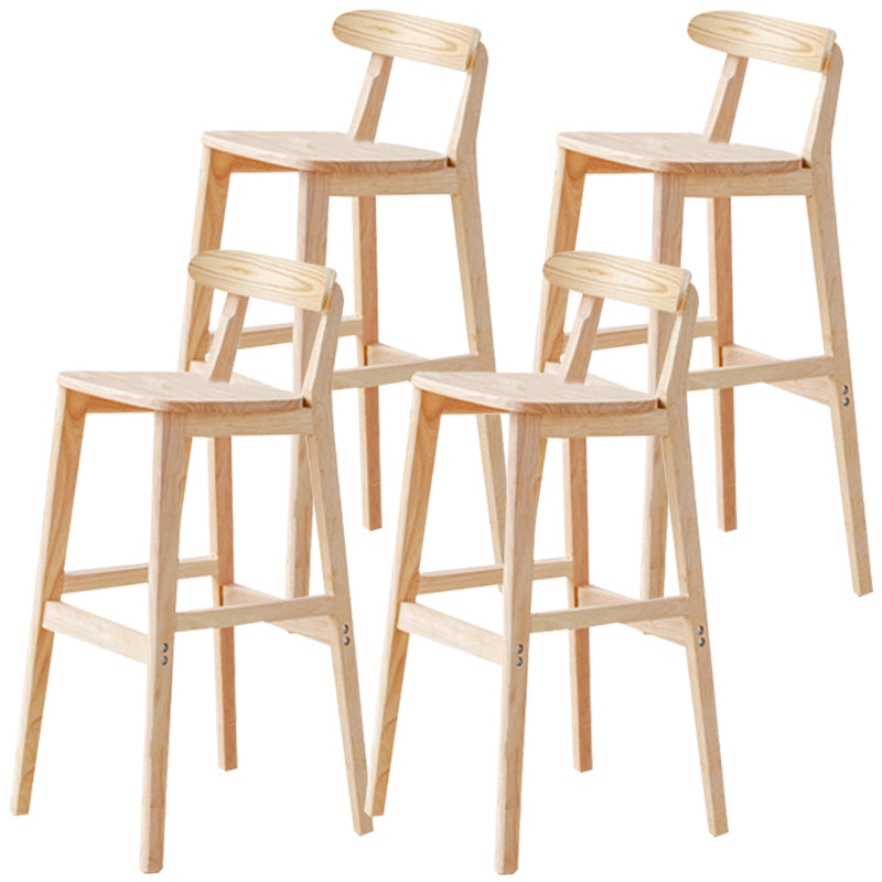 Industrial Wood Low Back Barstool Simple Indoor Tall Stool with Square Seat 4 Piece Set Bar Stool(31"H) Clearhalo 'Bar Furniture' 'Bar Stools' 'bar_stools' 'furn' 'furn_bar_stools' 'furniture_bar_stools' 'Kitchen & Dining Furniture' 'kitchen&dining_furn' 'kitchen' 'kitchen_furn' Furniture' 4289914