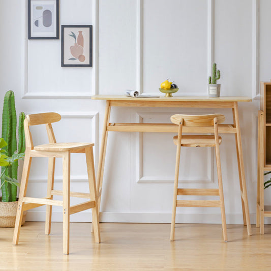 Industrial Wood Low Back Barstool Simple Indoor Tall Stool with Square Seat Clearhalo 'Bar Furniture' 'Bar Stools' 'bar_stools' 'furn' 'furn_bar_stools' 'furniture_bar_stools' 'Kitchen & Dining Furniture' 'kitchen&dining_furn' 'kitchen' 'kitchen_furn' Furniture' 4289915