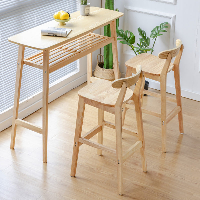 Industrial Wood Low Back Barstool Simple Indoor Tall Stool with Square Seat Clearhalo 'Bar Furniture' 'Bar Stools' 'bar_stools' 'furn' 'furn_bar_stools' 'furniture_bar_stools' 'Kitchen & Dining Furniture' 'kitchen&dining_furn' 'kitchen' 'kitchen_furn' Furniture' 4289917