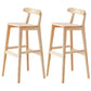 Industrial Wood Low Back Barstool Simple Indoor Tall Stool with Square Seat 2 Piece Set Bar Stool(31"H) Clearhalo 'Bar Furniture' 'Bar Stools' 'bar_stools' 'furn' 'furn_bar_stools' 'furniture_bar_stools' 'Kitchen & Dining Furniture' 'kitchen&dining_furn' 'kitchen' 'kitchen_furn' Furniture' 4289918
